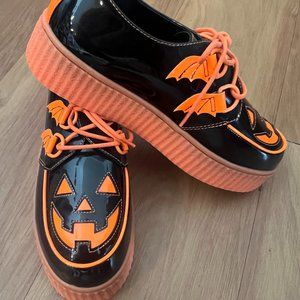Strange Cult Halloween Black and Orange Creepers